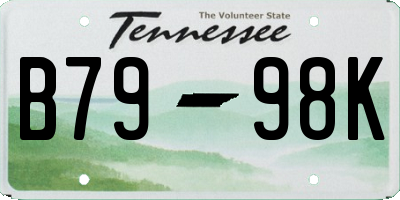 TN license plate B7998K