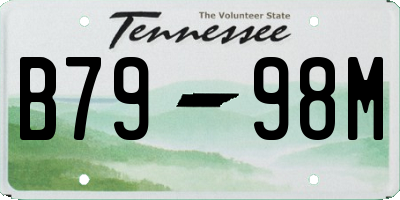 TN license plate B7998M