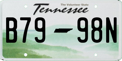 TN license plate B7998N