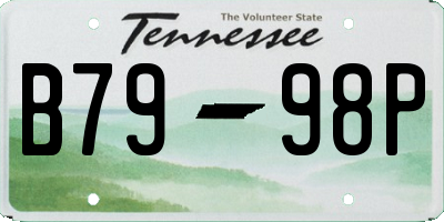 TN license plate B7998P