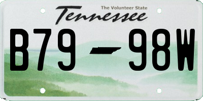 TN license plate B7998W