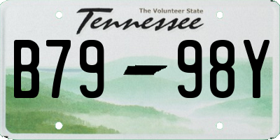 TN license plate B7998Y
