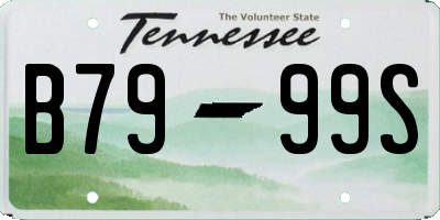 TN license plate B7999S
