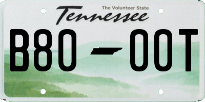 TN license plate B8000T