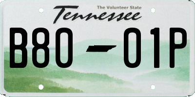 TN license plate B8001P