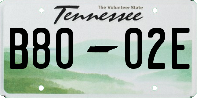 TN license plate B8002E