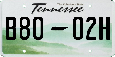 TN license plate B8002H