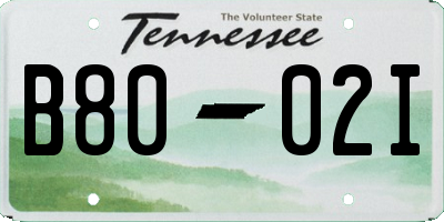 TN license plate B8002I