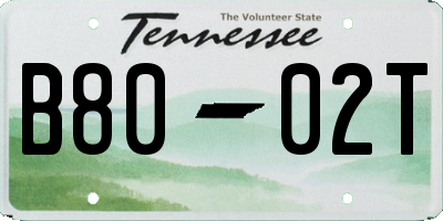 TN license plate B8002T