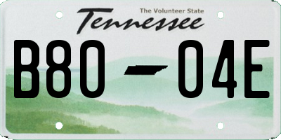 TN license plate B8004E