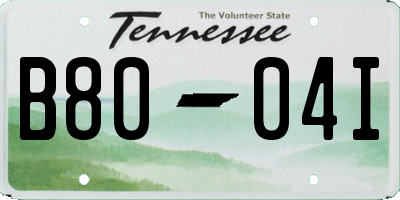 TN license plate B8004I