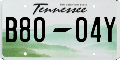 TN license plate B8004Y