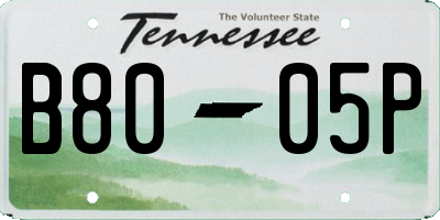 TN license plate B8005P