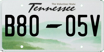 TN license plate B8005V