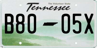 TN license plate B8005X