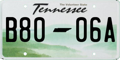 TN license plate B8006A