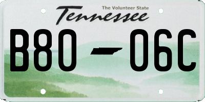 TN license plate B8006C