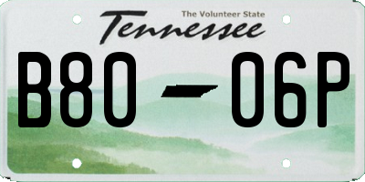 TN license plate B8006P