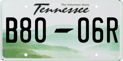 TN license plate B8006R