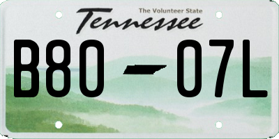 TN license plate B8007L