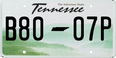 TN license plate B8007P