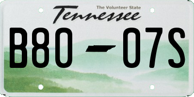 TN license plate B8007S