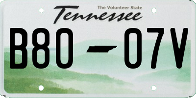TN license plate B8007V
