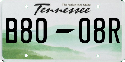 TN license plate B8008R