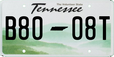 TN license plate B8008T