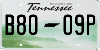 TN license plate B8009P