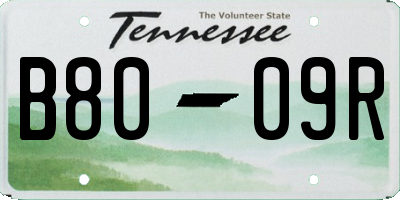 TN license plate B8009R