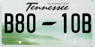 TN license plate B8010B