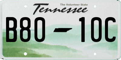 TN license plate B8010C