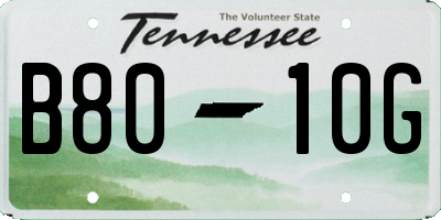 TN license plate B8010G
