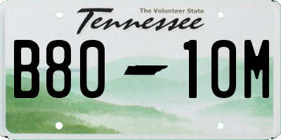 TN license plate B8010M