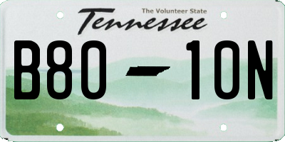 TN license plate B8010N