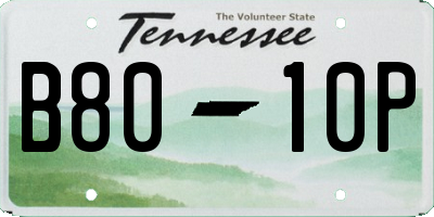 TN license plate B8010P