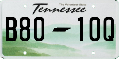 TN license plate B8010Q