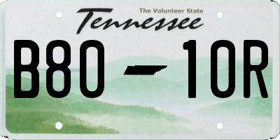 TN license plate B8010R