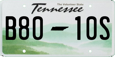 TN license plate B8010S