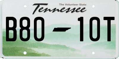 TN license plate B8010T