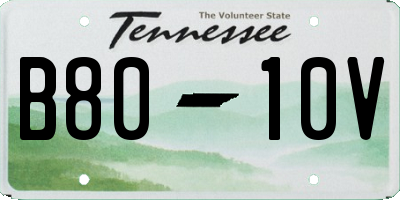 TN license plate B8010V