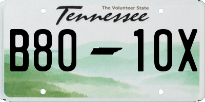 TN license plate B8010X