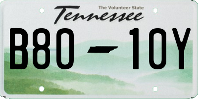 TN license plate B8010Y