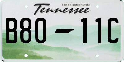TN license plate B8011C