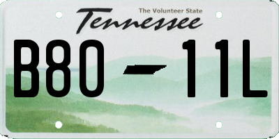 TN license plate B8011L