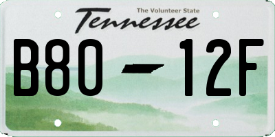 TN license plate B8012F