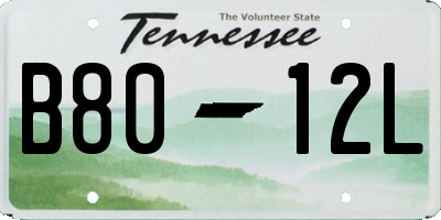 TN license plate B8012L