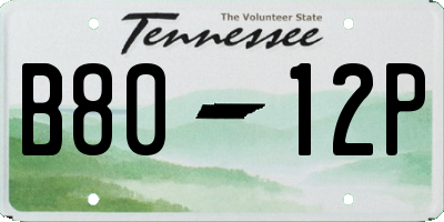 TN license plate B8012P