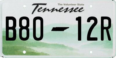 TN license plate B8012R